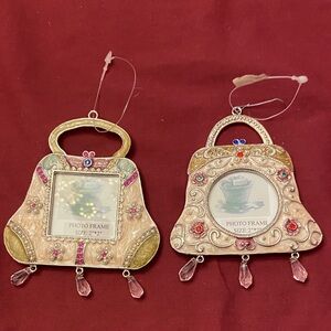 Christmas Ornaments Elegant Women's Handbag Photo Frame Set